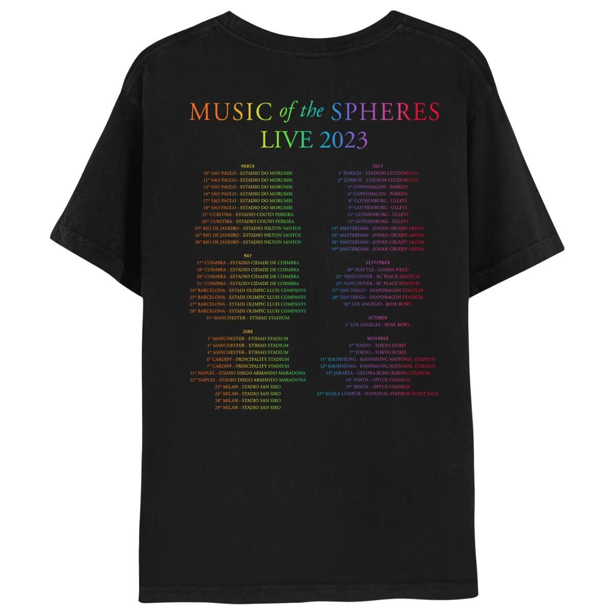 2023 MILAN MUSIC OF THE SPHERES Limited Edition TOUR TEE