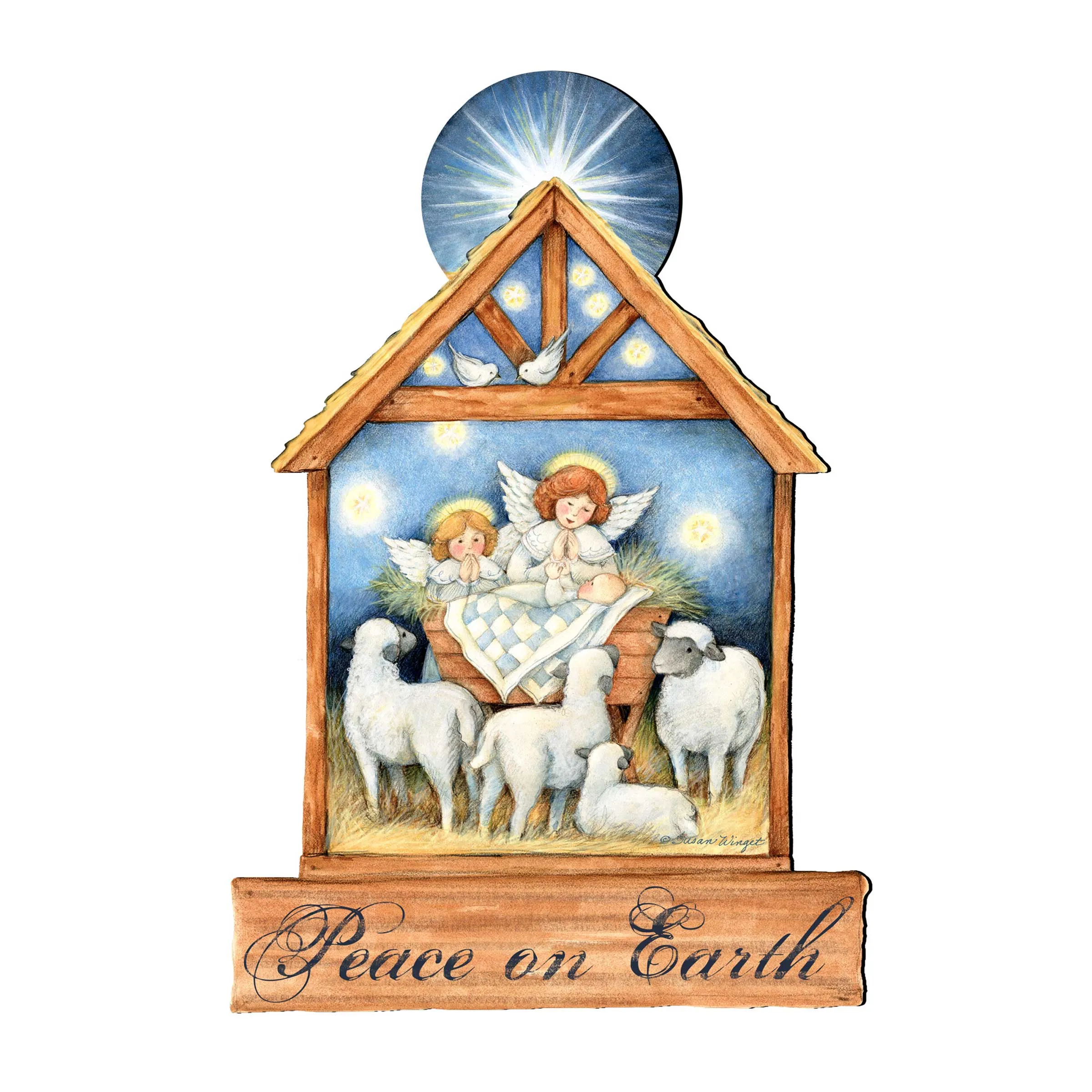 Angels Nativity Wall and Door Decor by Susan Winget - Nativity Holiday Decor - 8471111H-SW