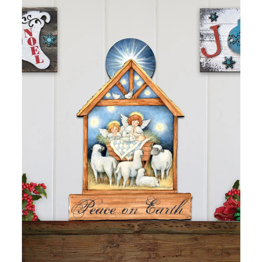 Angels Nativity Wall and Door Decor by Susan Winget - Nativity Holiday Decor - 8471111H-SW