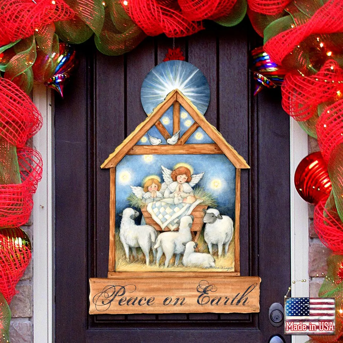 Angels Nativity Wall and Door Decor by Susan Winget - Nativity Holiday Decor - 8471111H-SW