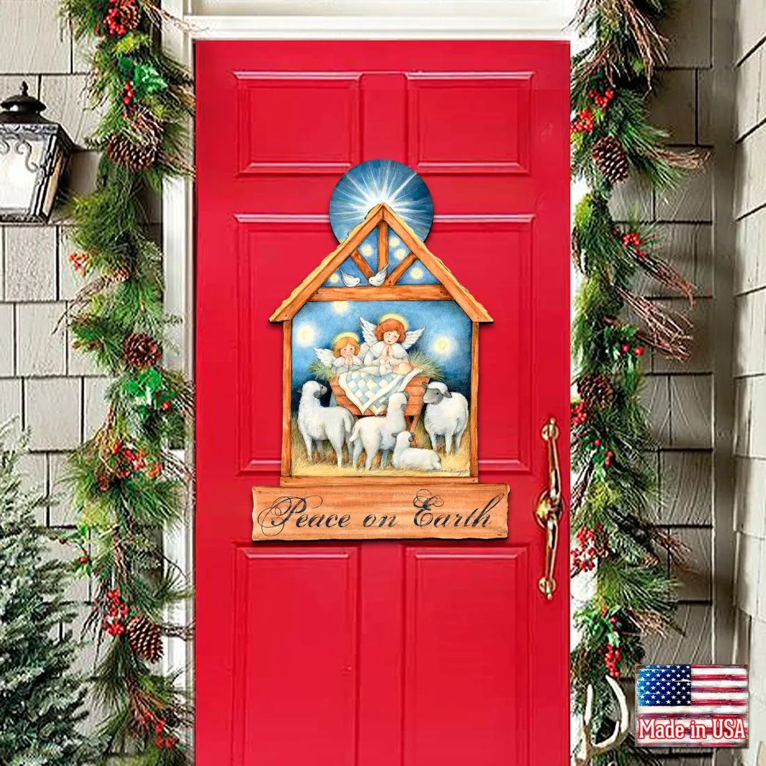 Angels Nativity Wall and Door Decor by Susan Winget - Nativity Holiday Decor - 8471111H-SW