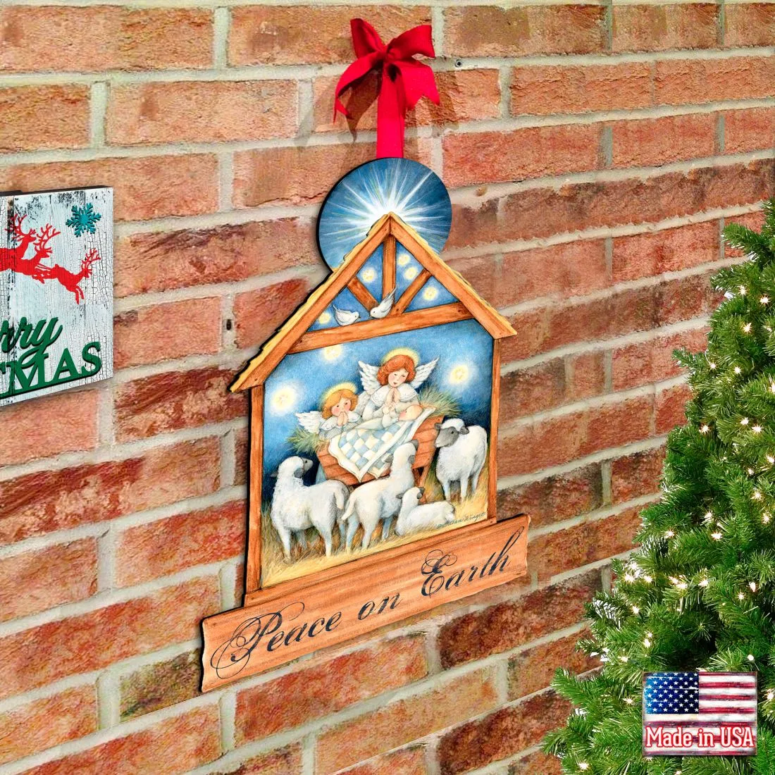 Angels Nativity Wall and Door Decor by Susan Winget - Nativity Holiday Decor - 8471111H-SW