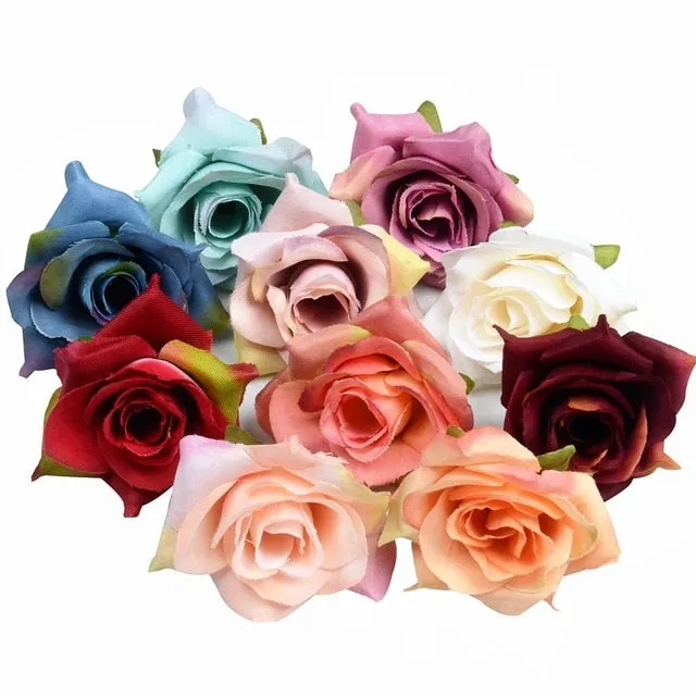 artificial flower 4cm silk rose flower head