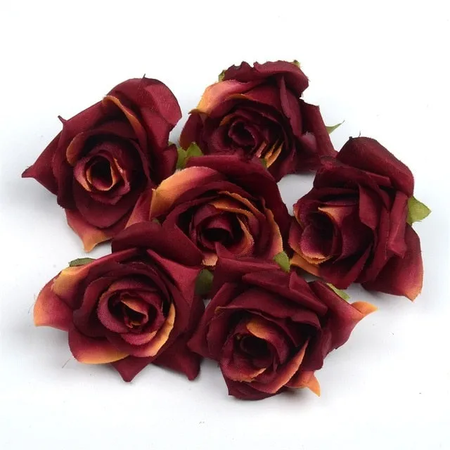 artificial flower 4cm silk rose flower head