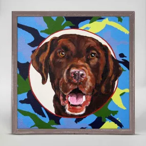 Charlie The Chocolate Lab Mini Framed Canvas