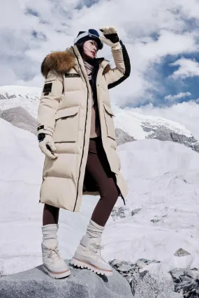 Classic Extreme Full-length Goose Down Parka With Fur Hood