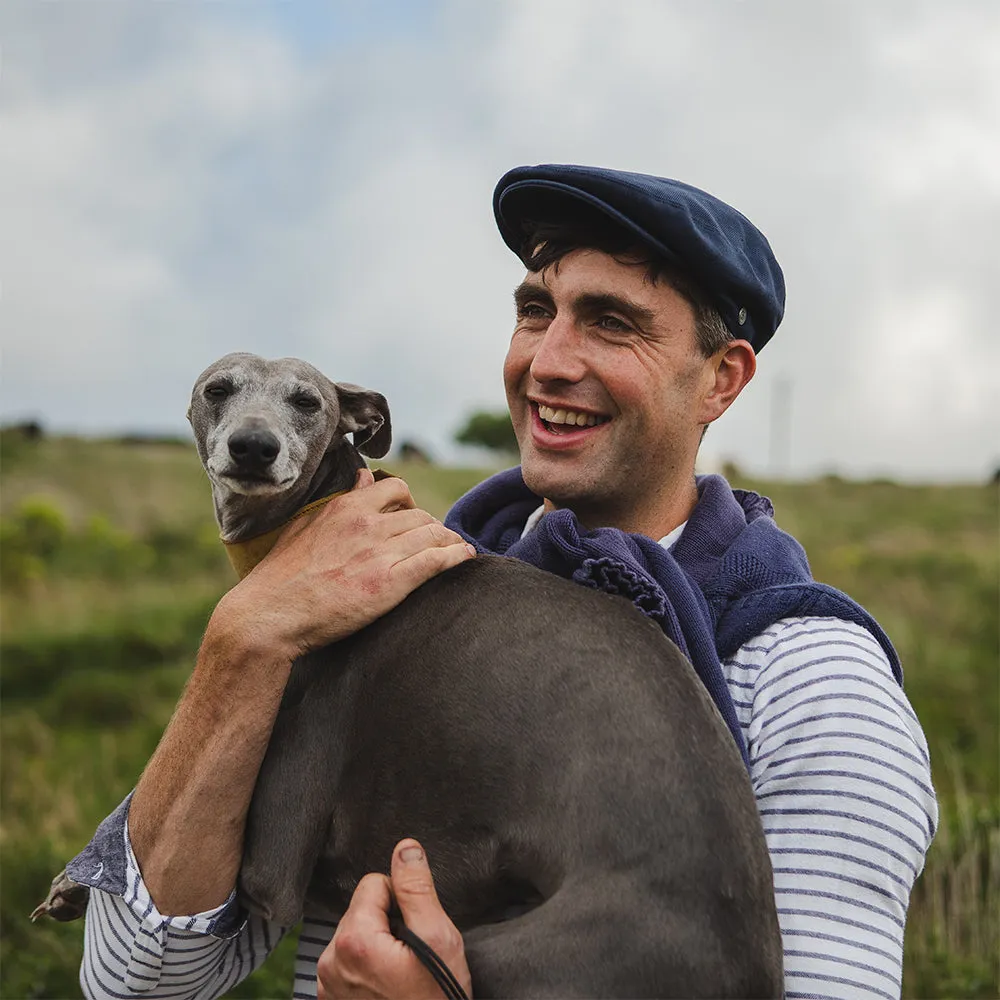 Cotton Flat Cap - Navy Blue