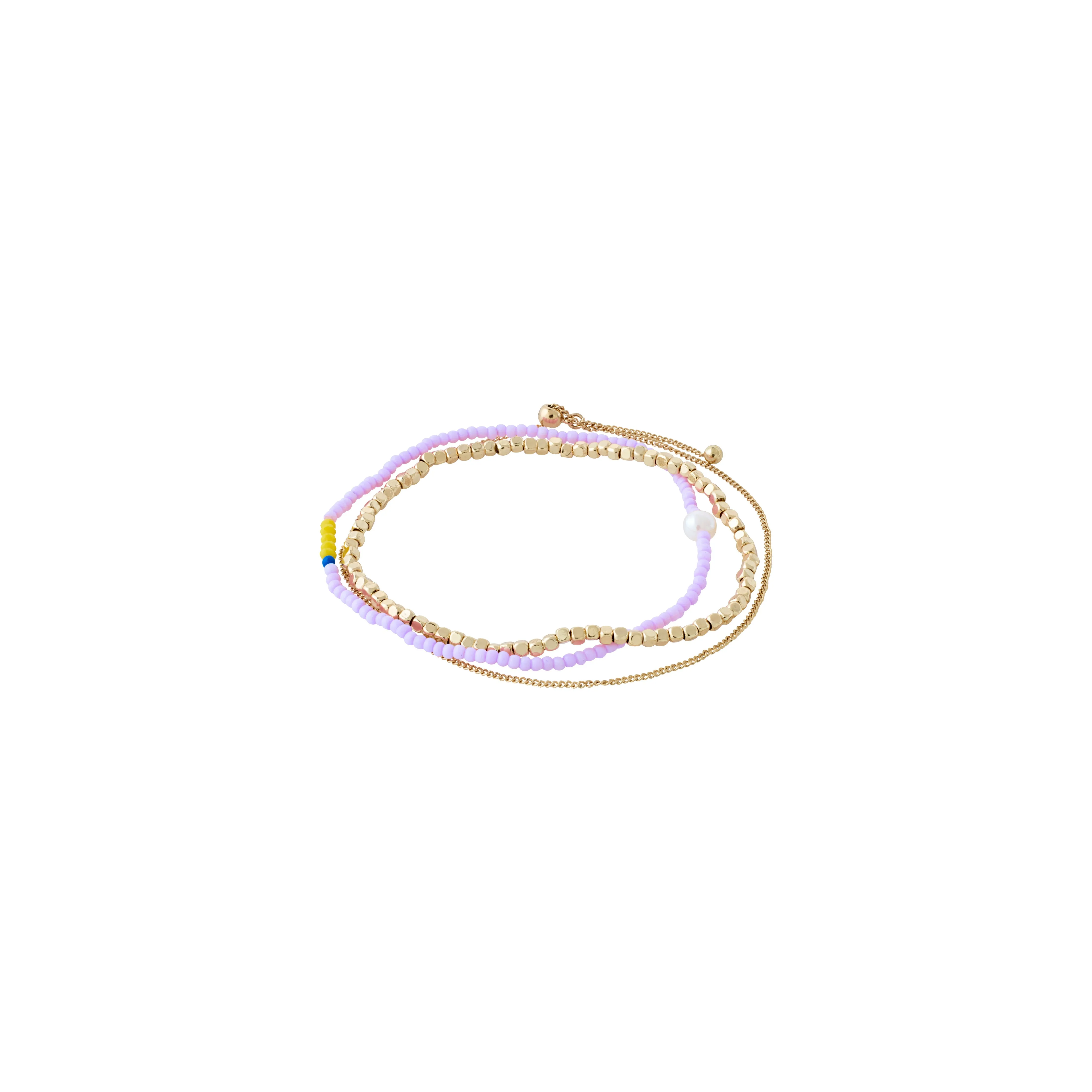 ENERGETIC purple bracelets 3-in-1 set gold-plated