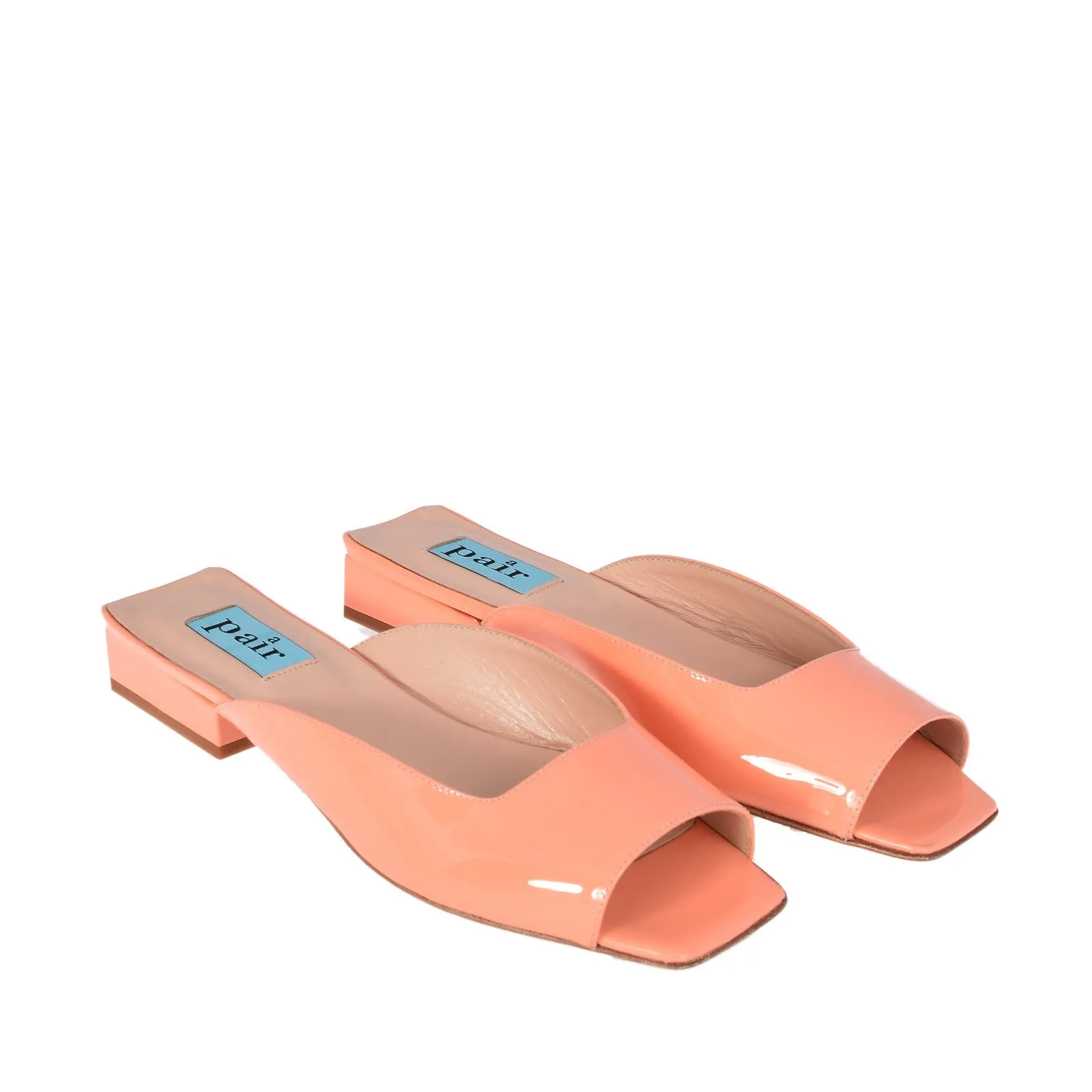 Flat Square Mule In Peach