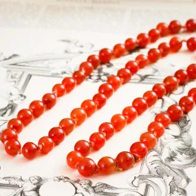 Glowing Vintage Carnelian Bead Necklace