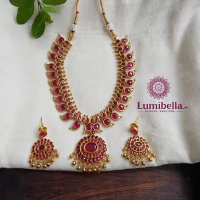 Golden Pearl Ruby Necksets