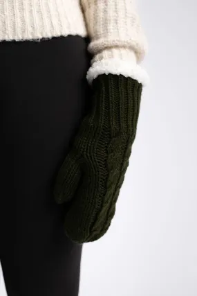 Green - Cozy Lined Mittens