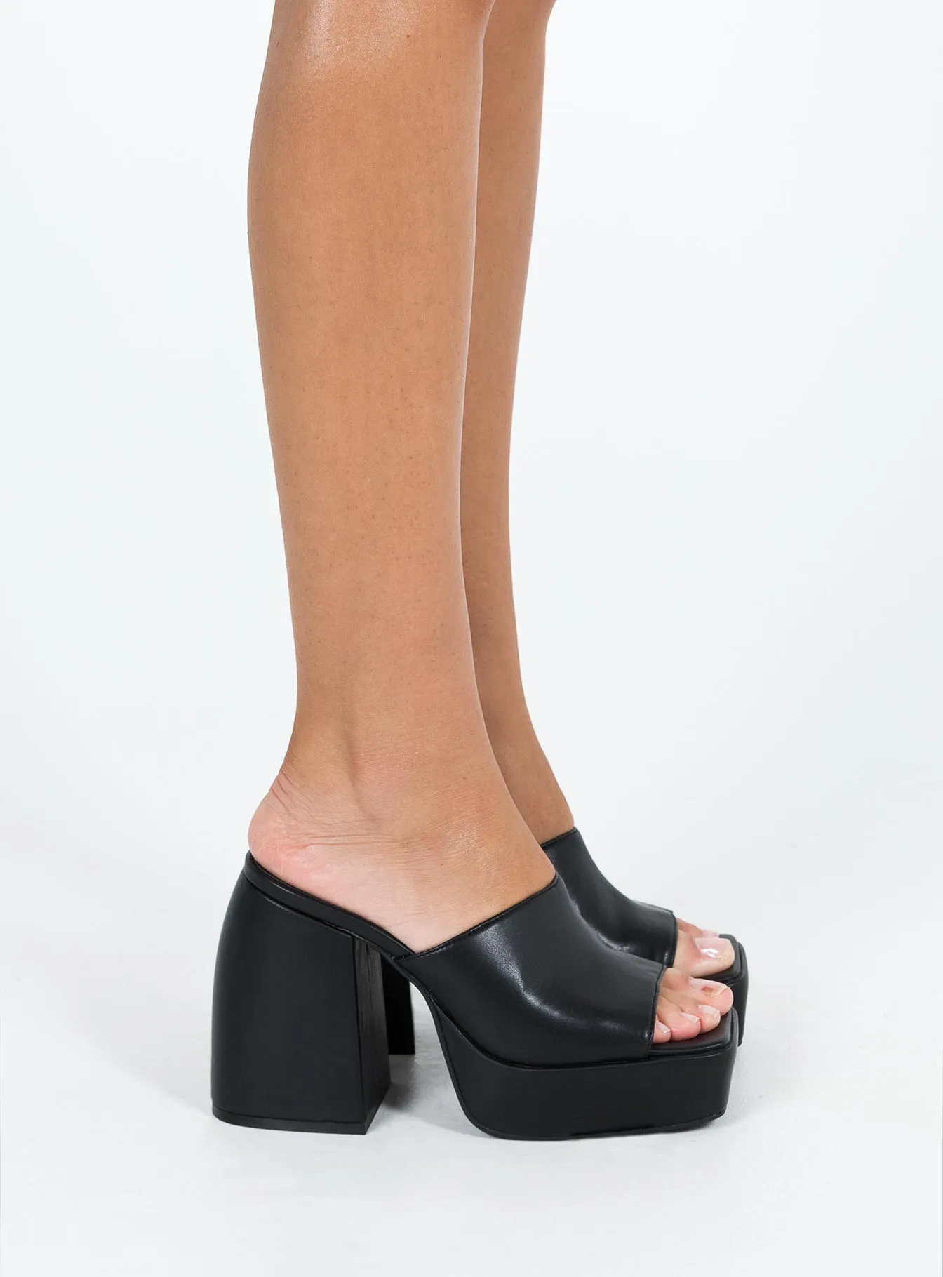 Hazel Platform Heels Black