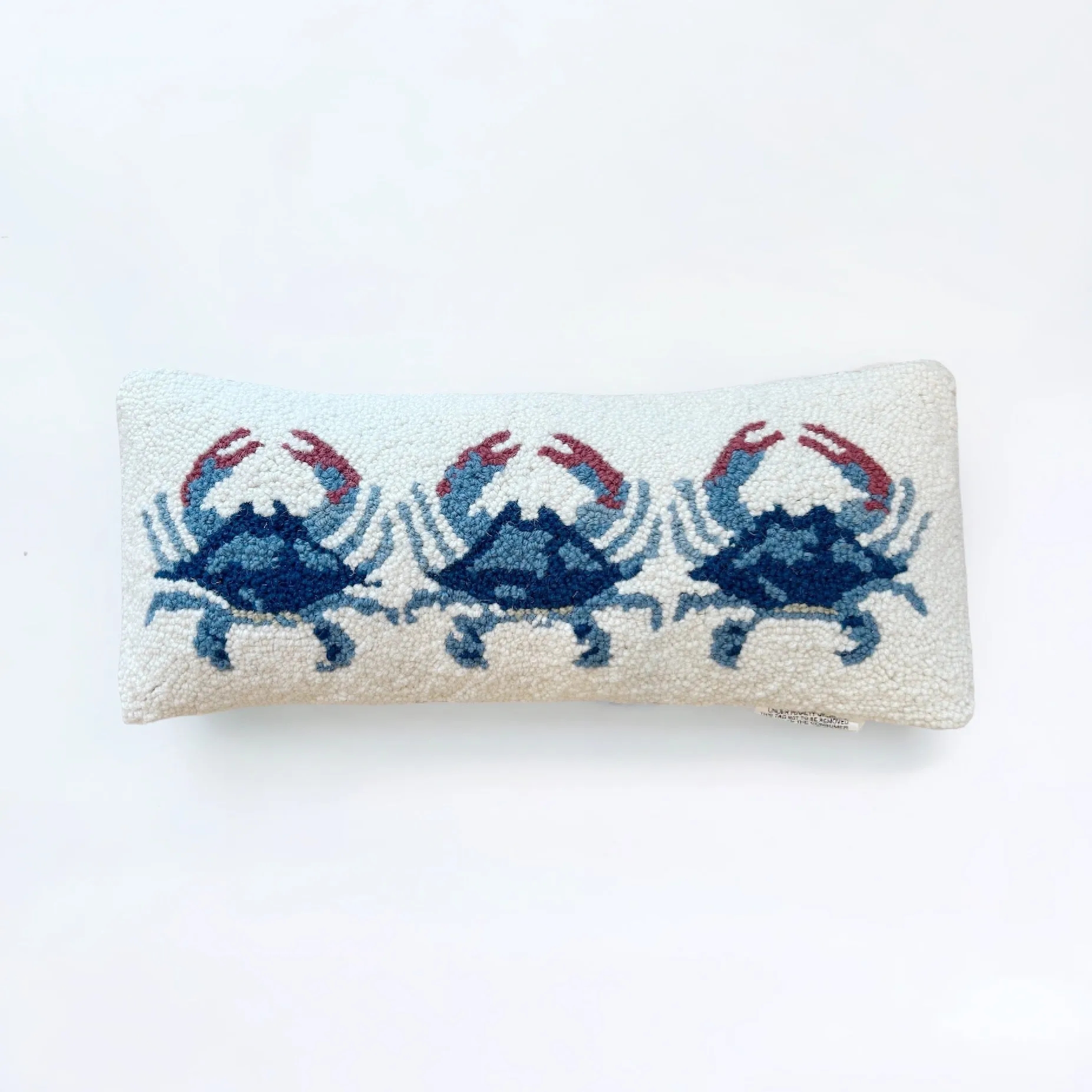 Hooked Blue Crab Pillow