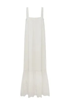 Louisa Tie Dress in Vintage White