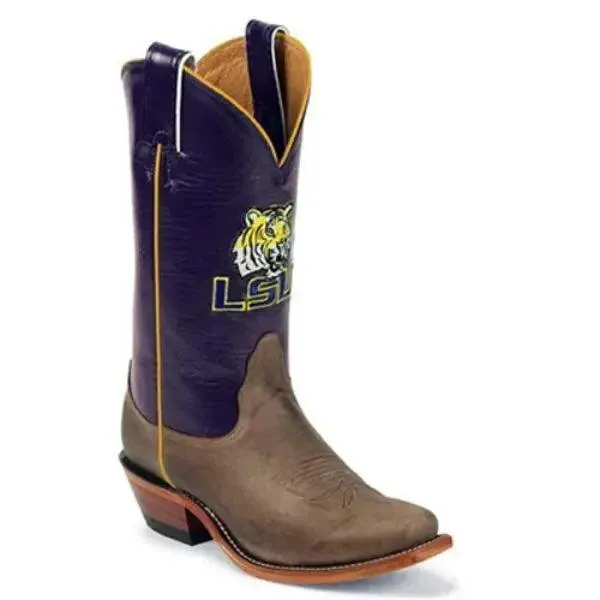 LSU Women's Cowboy Boot with Purple Shaft By Nocona LDLSU22