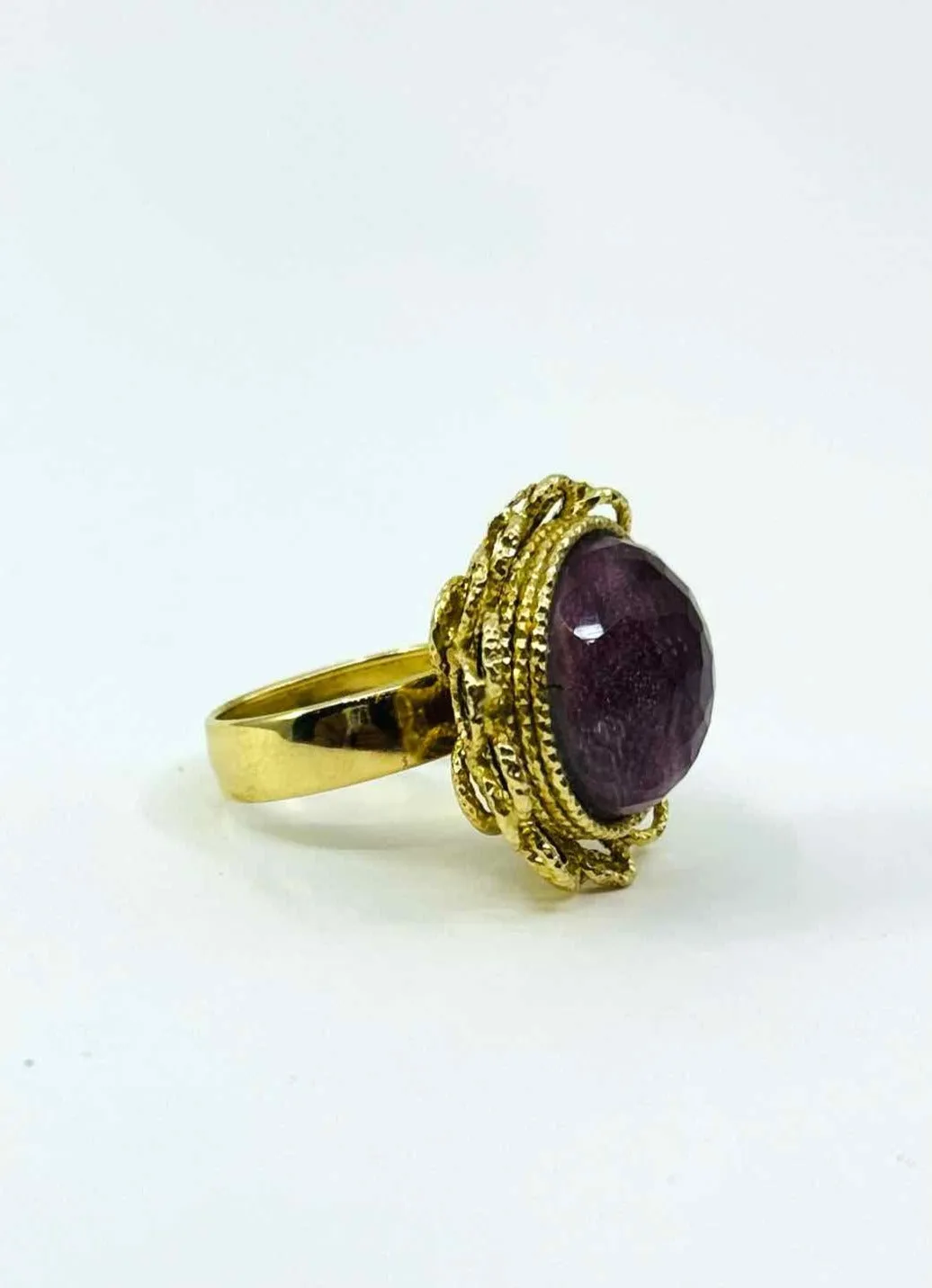 MILOR 14K Amethyst Crystal Ring