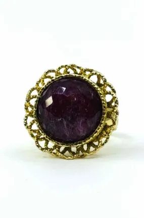 MILOR 14K Amethyst Crystal Ring