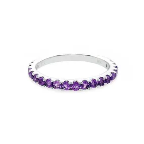 Natural Amethyst Ring in White Gold