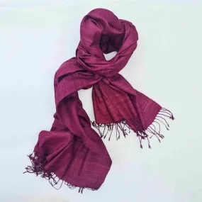 Purple Handwoven Eri Silk Scarf