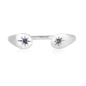 Sapphire Star Silver Cuff