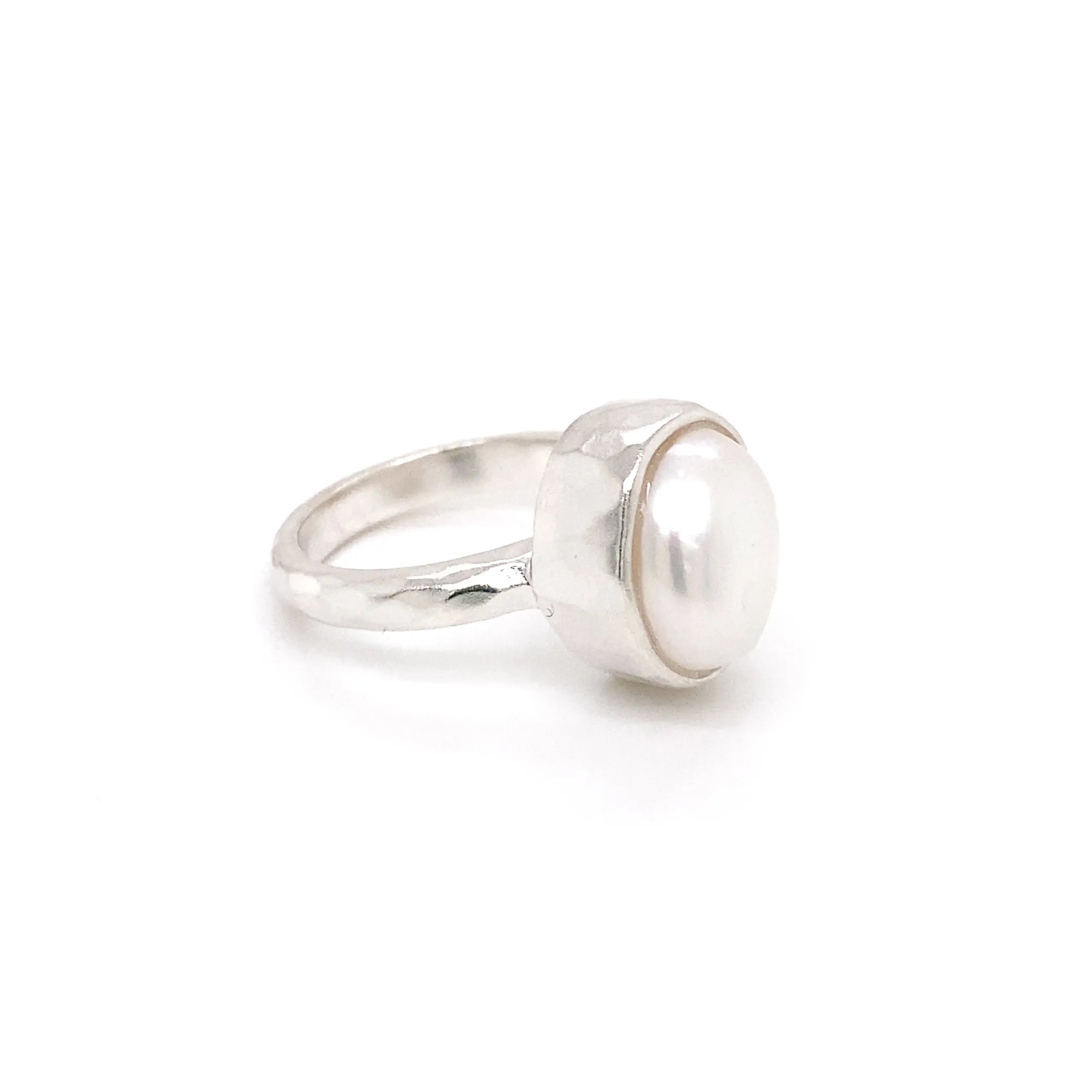 Silver Moonlight Pearl Ring