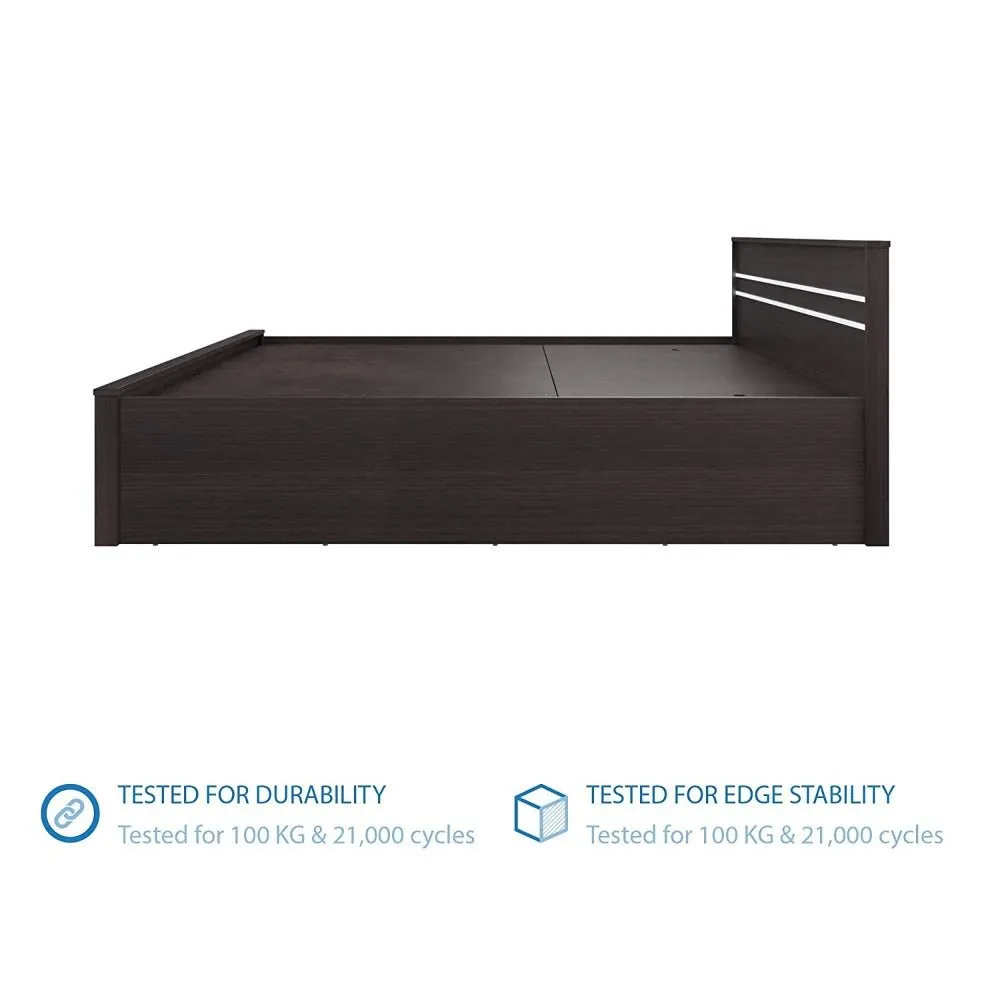 Sirca Wooden Bed With Storage in Brown Color