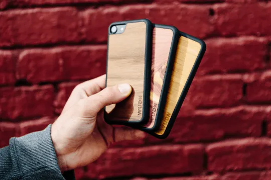 Slim Wooden Phone Case (Cedar Mandala in Black Walnut)