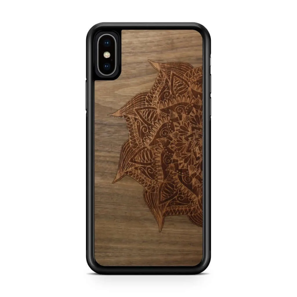 Slim Wooden Phone Case (Cedar Mandala in Black Walnut)