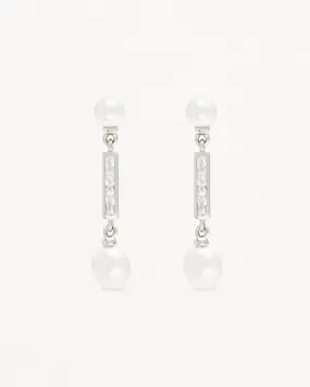 Sterling Silver Breathe Pearl Drop Earrings