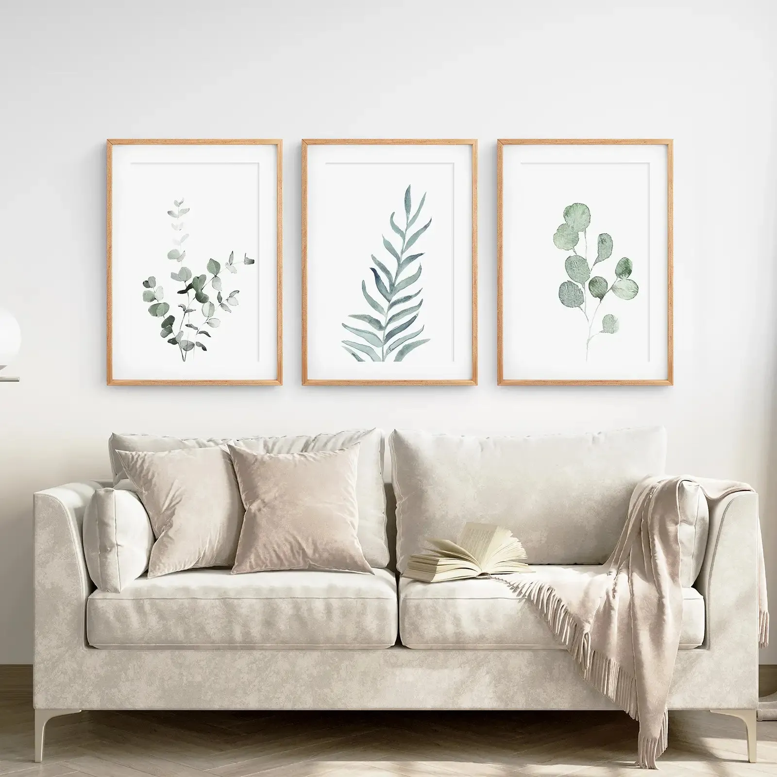 Watercolor Botanical Set of 3 Prints Wall Decor